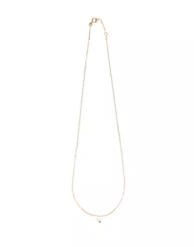 Collier Chaîne en Or Jaune 18K et Cœur de Nacre