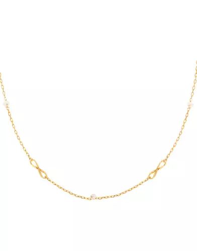Collier Infini et Perles en Or jaune