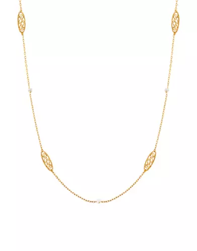 Sautoir Filigrane et Perles Or jaune