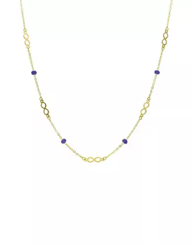 Collier Infini en Or Jaune 18K et Pierres Lapis Lazuli