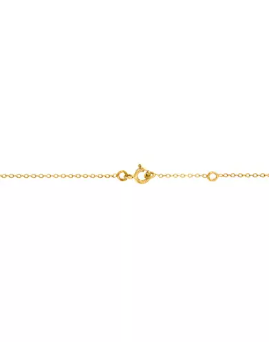 Collier Chaîne en Or Jaune 18K et Pampilles Pierres Fines