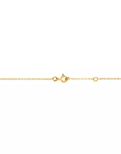 Collier Chaîne en Or Jaune 18K et Pampilles Pierres Multicolores