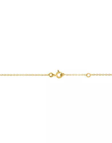 Collier Chaîne en Or Jaune 18K Pierres Fines Bleu et Violet