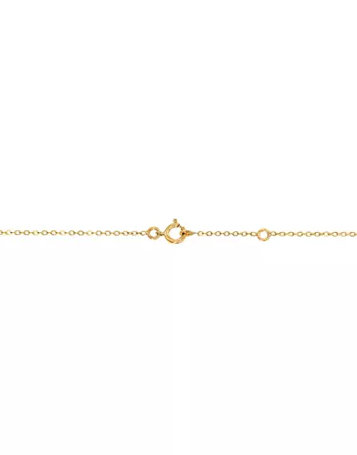Collier avec Pendentif Rond Gravé Love en Or Jaune 18K