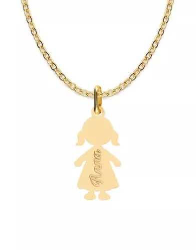 Collier silhouette Fille Personnalisable