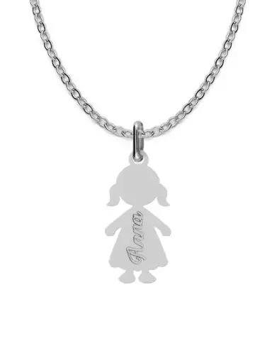 Collier silhouette Fille Personnalisable