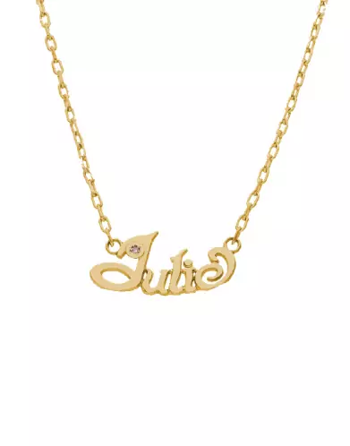 Collier Prénom Ecriture Cursive avec Brillant