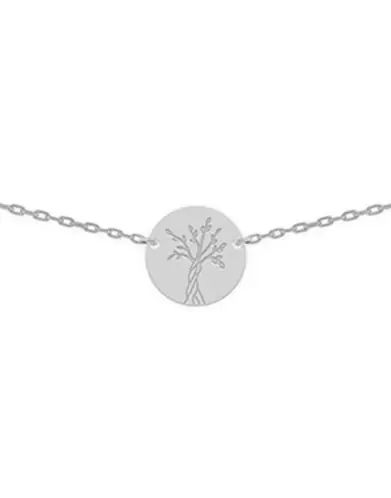 Collier Chaîne et Pièce Ronde Arbre de Vie en Or 42 cm