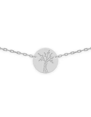 Collier Chaîne et Pièce Ronde Arbre de Vie en Or 40 cm