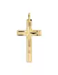 Pendentif Croix Christique Étoilée et Rainurée en Or Personnalisable