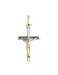 Croix Latine Étoilée et Christ en Or Bicolore