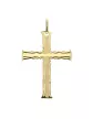 Pendentif Croix Latine en Or Rainurée et Soleillée Personnalisable