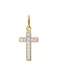 Pendentif Croix Latine en Or Jaune Sertie de Diamants