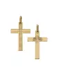Pendentif Croix Latine en Or Rainur&eacute;e Biface Personnalisable