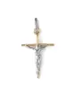 Croix Latine et Christ Bicolore en Or