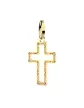 Pendentif Croix Latine Ajourée Arabesque en Or – Petit Modèle