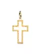 Pendentif Croix Latine Ajourée Arabesque en Or – Grand Modèle