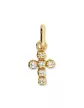 Pendentif Croix Latine en Or et Diamants ronds