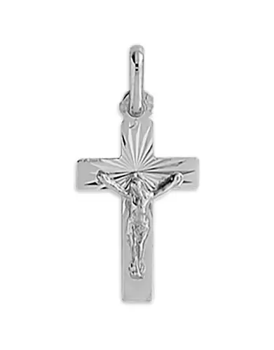 Pendentif Croix en Or Étoilée et Christ Personnalisable