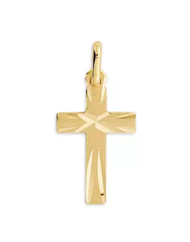 Pendentif Croix Latine en Or Facettée Personnalisable