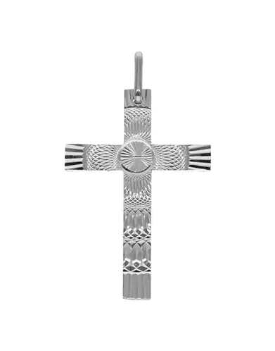 Croix Latine en Or à Motifs Graphiques