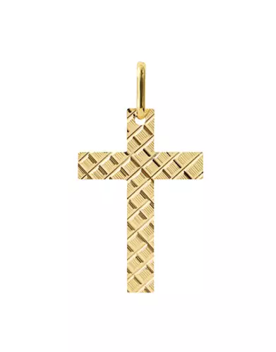 Pendentif Croix Latine en Or Croisillon Personnalisable