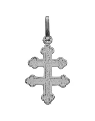 Croix Patriarcale de Lorraine en Or Satinée Personnalisable – Petit Modèle