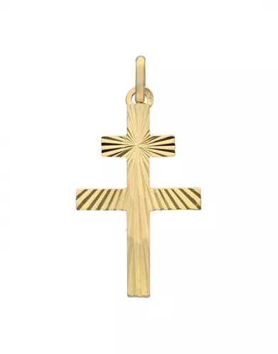 Croix Patriarcale de Lorraine en Or Soleillée Personnalisable