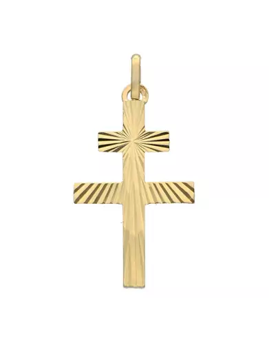 Croix Patriarcale de Lorraine en Or Soleillée Personnalisable