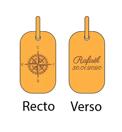 Médaille Rectangle Devis Gilet