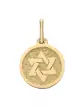 Médaille Ronde en Or Étoile de David Relief Personnalisable