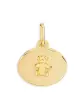 Médaille Ovale en Or Petit Ours Contour Diamanté Personnalisable