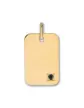 Médaille Rectangle Large en Or avec 1 Saphir Personnalisable