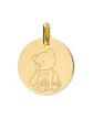 Médaille Ronde en Or Gravée Petit Ours Personnalisable