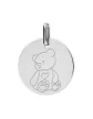 Médaille Ronde en Or Gravée Petit Ours Personnalisable