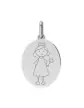 Médaille Ovale en Or Gravée Petite Fée Personnalisable