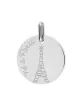 Médaille Ronde en Or Gravée Né à Paris et Tour Eiffel Personnalisable