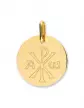 Médaille Ronde Gravée Symbole Chrisme en Or Personnalisable