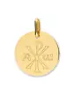 Médaille Ronde Gravée Symbole Chrisme en Or Personnalisable