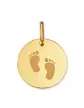 Médaille en Or Gravée Petits Pieds Personnalisable