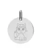 Médaille Ronde en Or Gravée Poney Mignon Personnalisable