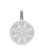 Médaille Ronde en Or Gravée Fleur Cercles et Abeilles Personnalisable