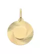 Médaille Ronde Lapidée Spirale en Or personnalisable