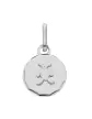 Médaille Ronde en Or Petit Ourson Contour Diamanté Personnalisable