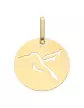 Médaille Ronde en Or Colibri Ajouré personnalisable