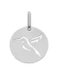 Médaille Ronde en Or Colibri Ajouré personnalisable