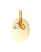Médaille Ovale Pampilles Perle et Boule en Or 18k Personnalisable