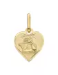 Médaille Cœur Étoilée avec Ange Pensif en Or Personnalisable