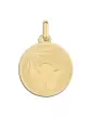 Médaille Ronde Étoilée avec Contour Ange Penseur en Or Personnalisable
