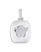Médaille Tonneau Étoilée Contour Diamanté et Ange Relief en Or Personnalisable
